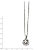 Chisel Stainless Steel Polished and Antiqued Magnetic Prayer Box on an Cable Chain Necklace, 18" view 4