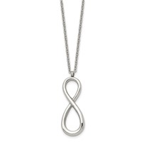 Chisel Stainless Steel Polished Infinity Symbol on an Cable Chain Necklace, 18" view 3