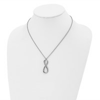 Chisel Stainless Steel Polished Infinity Symbol on an Cable Chain Necklace, 18" view 4