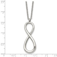 Chisel Stainless Steel Polished Infinity Symbol on an Cable Chain Necklace, 18" view 5