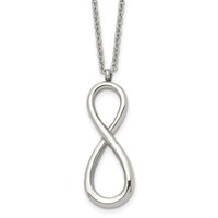 Chisel Stainless Steel Polished Infinity Symbol on an Cable Chain Necklace, 18" view 1