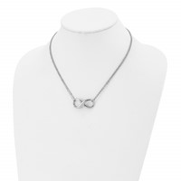 Chisel Stainless Steel Polished Infinity Symbol on an 2-Strand Cable Chain Necklace, 18" view 4