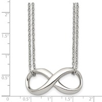 Chisel Stainless Steel Polished Infinity Symbol on an 2-Strand Cable Chain Necklace, 18" view 5