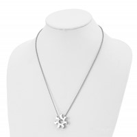 Chisel Stainless Steel Polished Sun Burst Pendant on a Ball Chain Necklace, 22" view 4