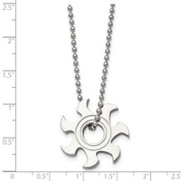 Chisel Stainless Steel Polished Sun Burst Pendant on a Ball Chain Necklace, 22" view 5