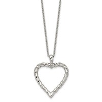 Chisel Stainless Steel Polished Twisted Heart Pendant on an Cable Chain Necklace, 18" view 3