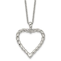 Chisel Stainless Steel Polished Twisted Heart Pendant on an Cable Chain Necklace, 18" view 1
