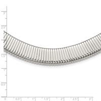 Chisel Stainless Steel Polished and Textured Omega Necklace, 18" view 3