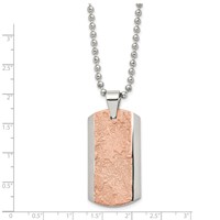Stainless Steel Polished and Textured Brown IP-plated Necklace, 24" view 3