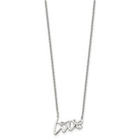 Chisel Stainless Steel Polished Love on an Cable Chain Necklace, 18" view 3