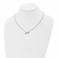 Chisel Stainless Steel Polished Love on an Cable Chain Necklace, 18" view 4