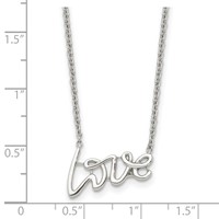 Chisel Stainless Steel Polished Love on an Cable Chain Necklace, 18" view 5