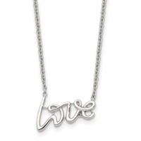 Chisel Stainless Steel Polished Love on an Cable Chain Necklace, 18" view 1