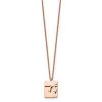 Stainless Steel Polished Rose IP-plated Gift & Bow Necklace with Ext, 2.5" view 3