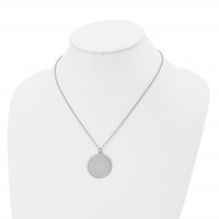 Chisel Stainless Steel Polished Engraveable Round Disc Pendant on an Plus a 2 Inch Extension Cable Chain Necklace, 18" view 4