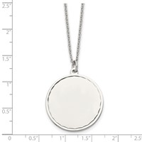 Chisel Stainless Steel Polished Engraveable Round Disc Pendant on an Plus a 2 Inch Extension Cable Chain Necklace, 18" view 5