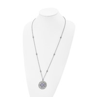 Stainless Steel Polished Synthetic Purple Calcedony Necklace with Ext, 2" view 4