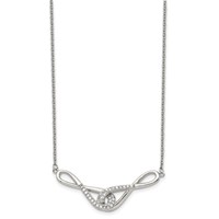 Stainless Steel Polished Necklace with CZ Infinity Symbols, 19" view 3
