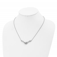 Stainless Steel Polished Necklace with CZ Infinity Symbols, 19" view 4