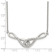 Stainless Steel Polished Necklace with CZ Infinity Symbols, 19" view 5