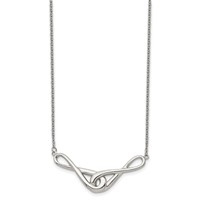 Stainless Steel Polished Infinity Symbols Necklace, 19" view 3