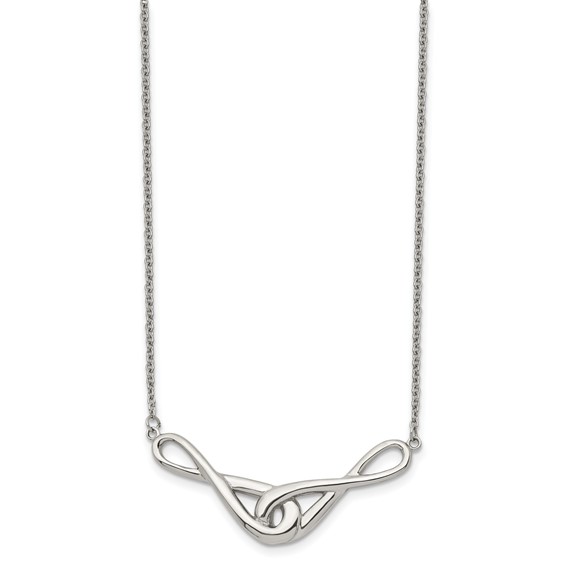 Stainless Steel Polished Infinity Symbols 19in Necklace