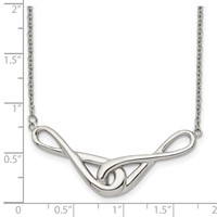 Stainless Steel Polished Infinity Symbols Necklace, 19" view 5