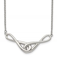 Stainless Steel Polished Infinity Symbols Necklace, 19" view 1