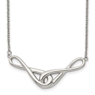 Stainless Steel Polished Infinity Symbols 19in Necklace