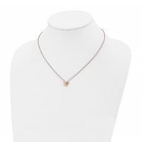 Chisel Stainless Steel Polished Rose IP-plated Heart on a Cable Chain Necklace, 17.5" view 4
