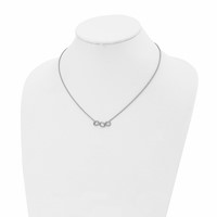 Stainless Steel Polished Necklace with CZ Circles, 18" view 4