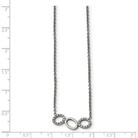 Stainless Steel Polished Necklace with CZ Circles, 18" view 5