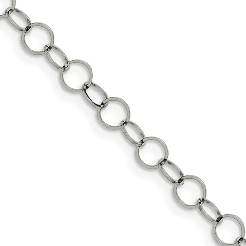 Chisel Stainless Steel Polished 6mm Circle Link Necklace, 22"