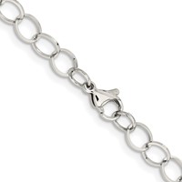 Stainless Steel Polished 8mm Circle Link Necklace, 24" view 4