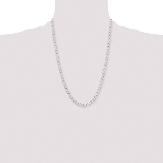 Stainless Steel Polished 8mm Circle Link 24in Necklace