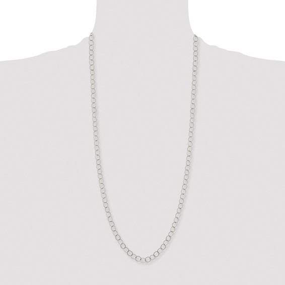 Stainless Steel Polished 8mm Circle Link 30in Necklace
