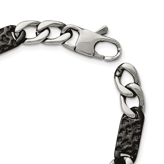 Chisel Stainless Steel Polished Black IP-plated Link 24 inch Necklace