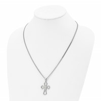 Chisel Stainless Steel Brushed and Polished Yellow IP-plated Cross Pendant on a Curb Chain Necklace, 22" view 4