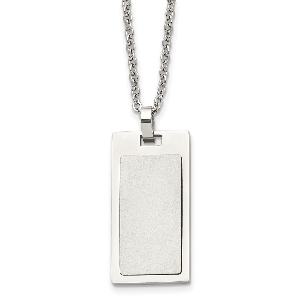 Stainless Steel Brushed and Polished 22in Necklace