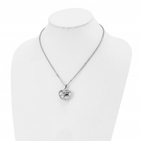 Chisel Stainless Steel Polished and Enameled Hope Hollow Heart Pendant on an Cable Chain Necklace, 18" view 4