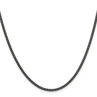Chisel Stainless Steel Polished Black IP-plated 2.25mm Round Curb Chain, 16" view 2