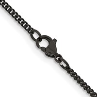 Chisel Stainless Steel Polished Black IP-plated 2.25mm Round Curb Chain, 16" view 3