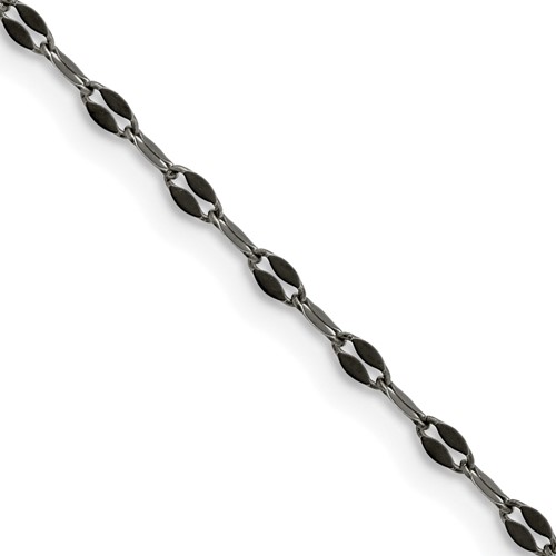 Chisel Stainless Steel Oxidized 2.5mm Alternate Anchor Link Chain, 16"