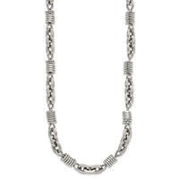 Chisel Stainless Steel Polished Necklace, 20" view 3