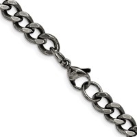 Chisel Stainless Steel Antiqued 6.7mm Curb Chain, 24" view 3