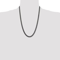 Chisel Stainless Steel Antiqued 6.7mm Curb Chain, 24" view 4