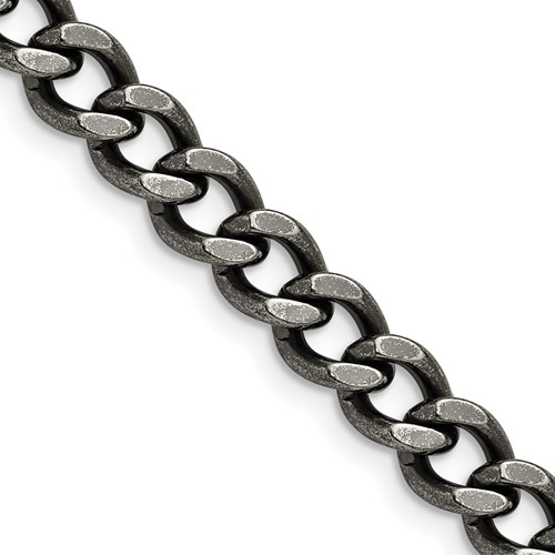 Chisel Stainless Steel Antiqued 6.7mm Curb Chain, 24"