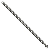Chisel Stainless Steel Oxidized 7.5mm Curb Chain, 8" view 3