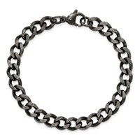 Chisel Stainless Steel Oxidized 7.5mm Curb Chain, 8" view 5