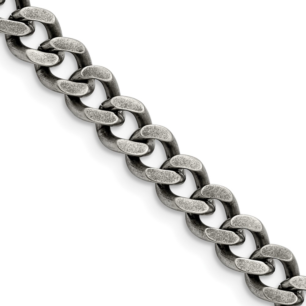 Stainless Steel Oxidized 7.5mm 22in Curb Chain